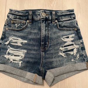 Ripped Denim Jean Shorts